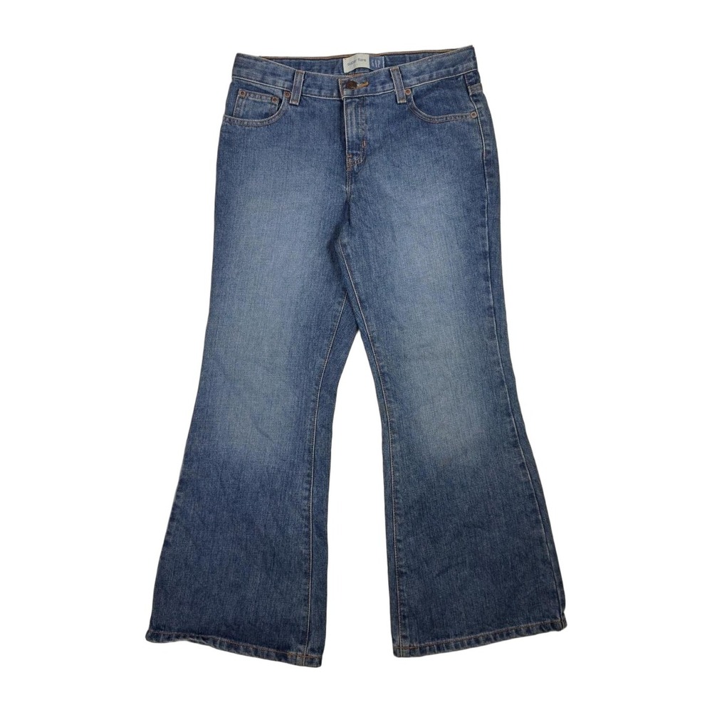 GAP Super Flare Jeans Kids Size 10 Plus Blue Denim Cotton Blend Flare Leg